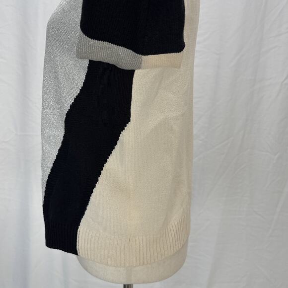 St John SoCa Womens Full Zip Colorblock Sweater Jacket Size M Wool 3/4 Sleeve - Picture 5 of 10